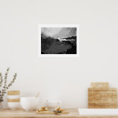 zwart-wit abstract landschap poster (Keuken)