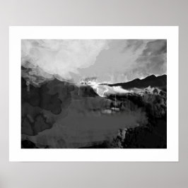 zwart-wit abstract landschap poster