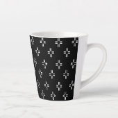 Zwart-wit Abstract Latte Mok (Rechts)