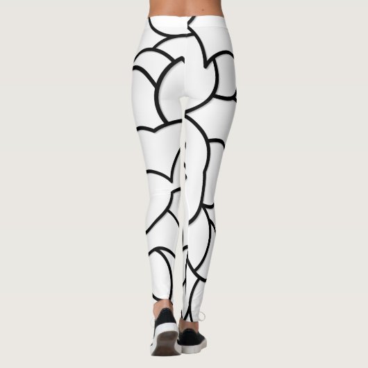 Zwart-wit, Abstract Leggings (Achterkant)