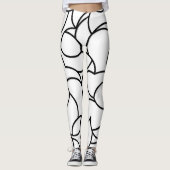 Zwart-wit, Abstract Leggings (Voorkant)