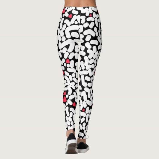 Zwart wit abstract leggings (Achterkant)