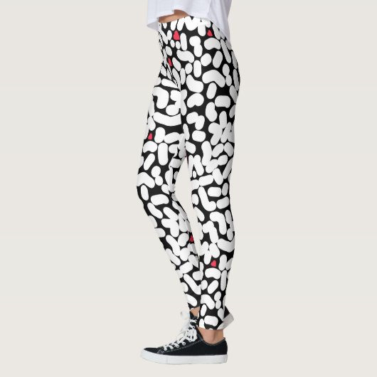 Zwart wit abstract leggings (Links)