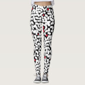 Zwart wit abstract leggings (Voorkant)