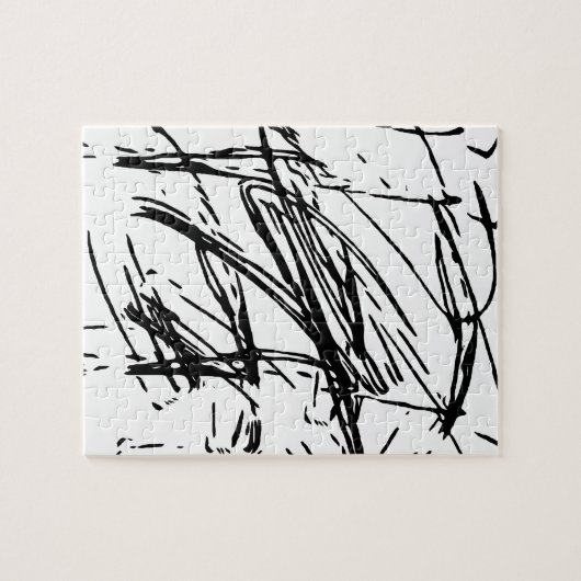 Zwart-wit abstract legpuzzel (Horizontaal)