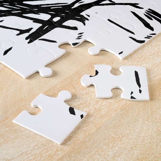 Zwart-wit abstract legpuzzel (Zijkant)