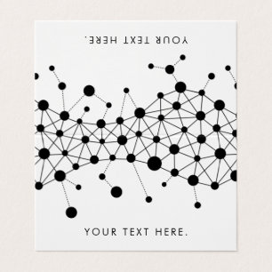 Zwart-wit abstract lijnen- en stippenpatroon visitekaartje