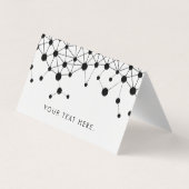 Zwart-wit abstract lijnen- en stippenpatroon visitekaartje (Achterkant)