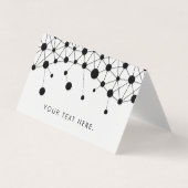 Zwart-wit abstract lijnen- en stippenpatroon visitekaartje (Voorkant)