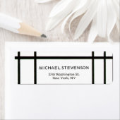 Zwart Wit Abstract Lijnen Uniek Etiket (Insitu)