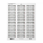 Zwart Wit Abstract Lijnen Uniek Etiket (Full Sheet)