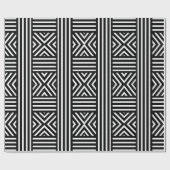 Zwart-wit abstract lijnpatroon cadeaupapier (Vlak)