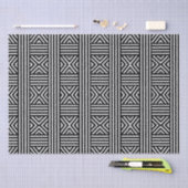 Zwart-wit abstract lijnpatroon tissuepapier (Craft)