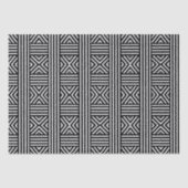 Zwart-wit abstract lijnpatroon tissuepapier (Voorkant)