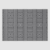 Zwart-wit abstract lijnpatroon tissuepapier (Voorkant)