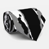 Zwart-wit Abstract lineair afdrukken Stropdas (Opgerold)