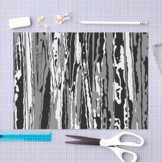 Zwart-wit Abstract lineair afdrukken Tissuepapier (Craft)