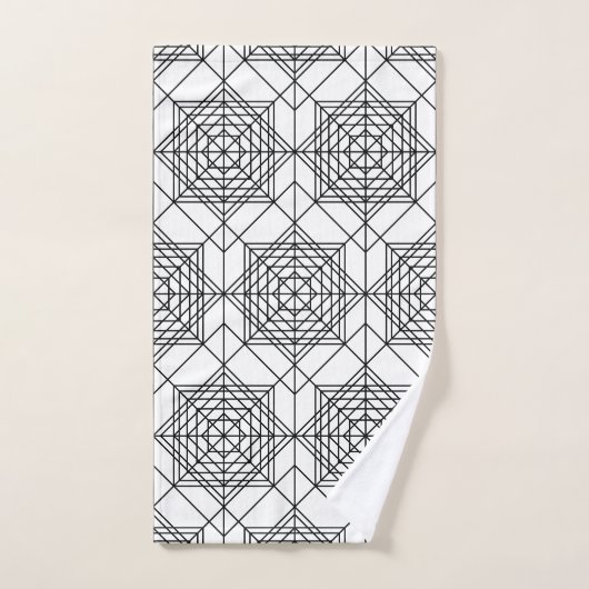 zwart-wit Abstract lineair patroon Bad Handdoek (Handdoek)