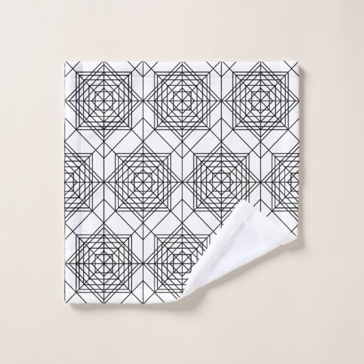 zwart-wit Abstract lineair patroon Bad Handdoek (Wasdoekje)