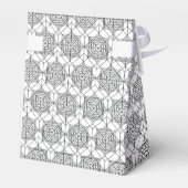  zwart-wit Abstract lineair patroon Bedankdoosjes (Achterkant)