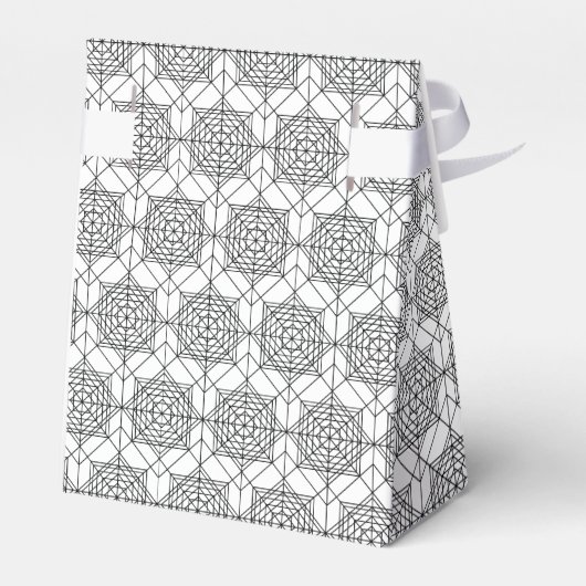 zwart-wit Abstract lineair patroon Bedankdoosjes (Achterkant)