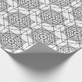  zwart-wit Abstract lineair patroon Cadeaupapier (Hoek)