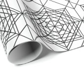 zwart-wit Abstract lineair patroon Cadeaupapier (Rol Hoek)