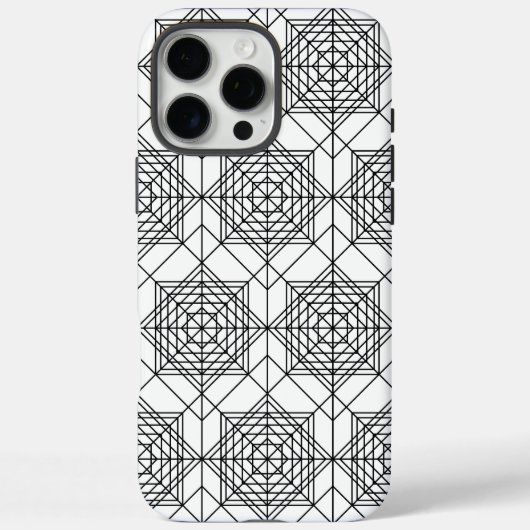 zwart-wit Abstract lineair patroon Case-Mate iPhone Case (Achterkant)