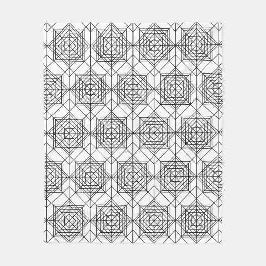  zwart-wit Abstract lineair patroon Fleece Deken (Voorkant)