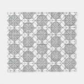  zwart-wit Abstract lineair patroon Fleece Deken (Voorkant (Horizontaal))