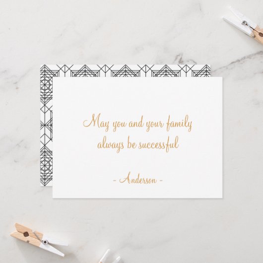  zwart-wit Abstract lineair patroon Kaart (Voorkant / Achterkant in situ)