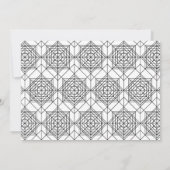  zwart-wit Abstract lineair patroon Kaart (Achterkant)