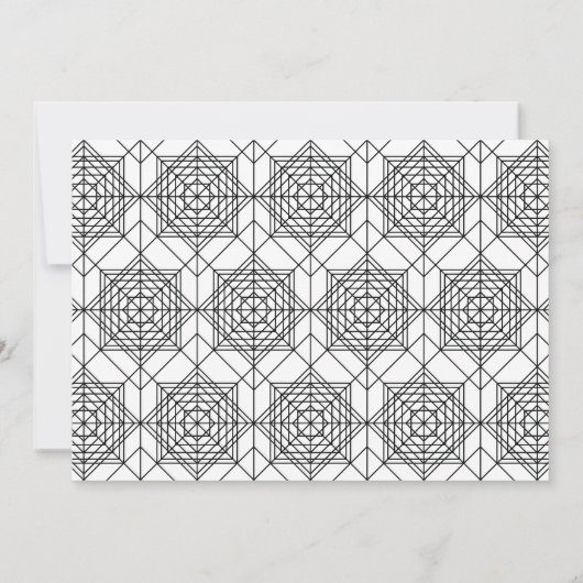  zwart-wit Abstract lineair patroon Kaart (Achterkant)