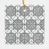 zwart-wit Abstract lineair patroon Keramisch Ornament (Voorkant)