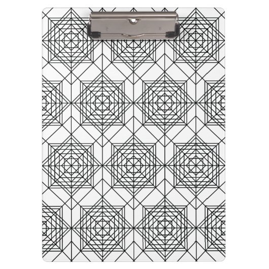 zwart-wit Abstract lineair patroon Klembord (Voorkant)