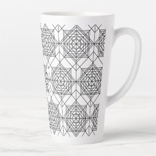  zwart-wit Abstract lineair patroon Latte Mok