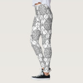 zwart-wit Abstract lineair patroon Leggings (Links)