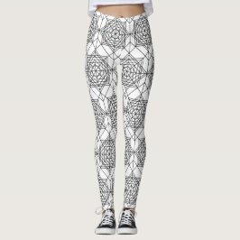  zwart-wit Abstract lineair patroon Leggings