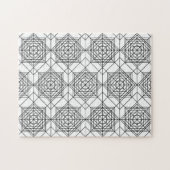  zwart-wit Abstract lineair patroon Legpuzzel (Horizontaal)