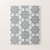  zwart-wit Abstract lineair patroon Legpuzzel (Verticaal)