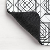  zwart-wit Abstract lineair patroon Muismat (Hoek)