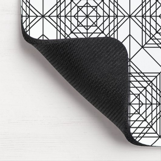 zwart-wit Abstract lineair patroon Muismat (Hoek)