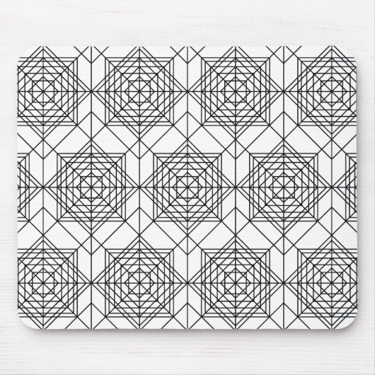  zwart-wit Abstract lineair patroon Muismat (Voorkant)