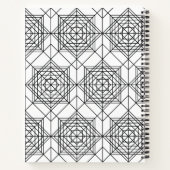 zwart-wit Abstract lineair patroon Notitieboek (Achterkant)