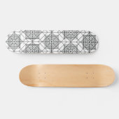  zwart-wit Abstract lineair patroon Persoonlijk Skateboard (Horizontaal)