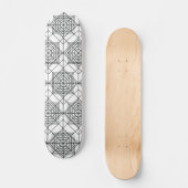  zwart-wit Abstract lineair patroon Persoonlijk Skateboard (Voorkant)