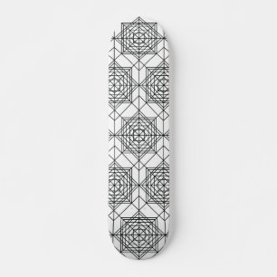  zwart-wit Abstract lineair patroon Persoonlijk Skateboard