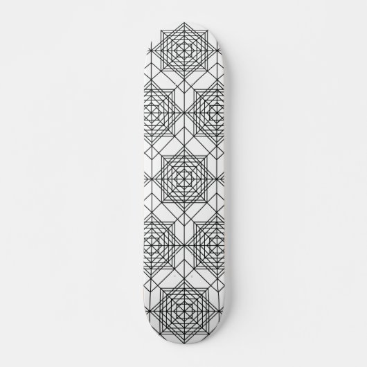  zwart-wit Abstract lineair patroon Persoonlijk Skateboard (Voorkant)