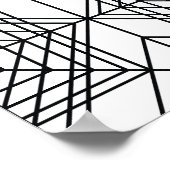  zwart-wit Abstract lineair patroon Poster (Hoek)