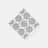 zwart-wit Abstract lineair patroon Servet (Hoek)